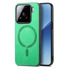 For Xiaomi 15 Solid Color Retro Magsafe PU Back Cover Phone Case(Green) - 1