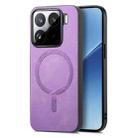 For Xiaomi 15 Pro Solid Color Retro Magsafe PU Back Cover Phone Case(Purple) - 1