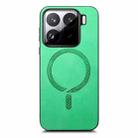 For Xiaomi 15 Pro Solid Color Retro Magsafe PU Back Cover Phone Case(Green) - 2