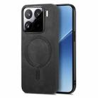 For Xiaomi 15 Pro Solid Color Retro Magsafe PU Back Cover Phone Case(Black) - 1