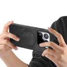 For Xiaomi 15 Pro Solid Color Retro Magsafe PU Back Cover Phone Case(Black) - 3