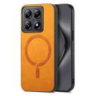 For Xiaomi 14T Solid Color Retro Magsafe PU Back Cover Phone Case(Yellow) - 1