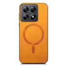 For Xiaomi 14T Solid Color Retro Magsafe PU Back Cover Phone Case(Yellow) - 2