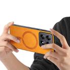 For Xiaomi 14T Solid Color Retro Magsafe PU Back Cover Phone Case(Yellow) - 3