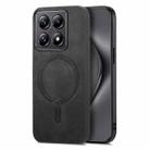 For Xiaomi 14T Solid Color Retro Magsafe PU Back Cover Phone Case(Black) - 1