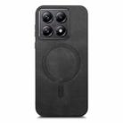 For Xiaomi 14T Solid Color Retro Magsafe PU Back Cover Phone Case(Black) - 2