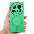 For Xiaomi 15 Ultra Solid Color Retro Magsafe PU Back Cover Phone Case(Green) - 3