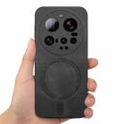 For Xiaomi 15 Ultra Solid Color Retro Magsafe PU Back Cover Phone Case(Black) - 3