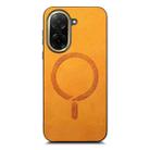 For Redmi A5 4G 171.7mm / Poco C71 Solid Color Retro Magsafe PU Back Cover Phone Case(Yellow) - 2