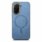 For Redmi A5 4G 171.7mm / Poco C71 Solid Color Retro Magsafe PU Back Cover Phone Case(Blue) - 2