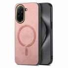 For Redmi A5 4G 171.7mm / Poco C71 Solid Color Retro Magsafe PU Back Cover Phone Case(Pink) - 1