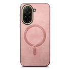 For Redmi A5 4G 171.7mm / Poco C71 Solid Color Retro Magsafe PU Back Cover Phone Case(Pink) - 2