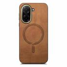 For Redmi A5 4G 171.7mm / Poco C71 Solid Color Retro Magsafe PU Back Cover Phone Case(Brown) - 2