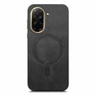 For Redmi A5 4G 171.7mm / Poco C71 Solid Color Retro Magsafe PU Back Cover Phone Case(Black) - 2