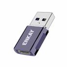 ENKAY ENK-AT119 Aluminium Alloy Male USB 3.0 to Female Type-C Data Adapter Converter Support Fast Charging(Grey) - 1