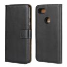 Leather Horizontal Flip Holster for Google Pixel 3 XL , with Magnetic Clasp and Bracket and Card Slot and Wallet(Black) - 1