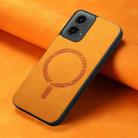 For Motorola Moto G 5G 2024 Retro Magsafe Magnetic PU Back Cover Phone Case(Yellow) - 2