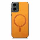 For Motorola Moto G 5G 2024 Retro Magsafe Magnetic PU Back Cover Phone Case(Yellow) - 3