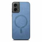 For Motorola Moto G 5G 2024 Retro Magsafe Magnetic PU Back Cover Phone Case(Blue) - 3