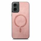 For Motorola Moto G 5G 2024 Retro Magsafe Magnetic PU Back Cover Phone Case(Pink) - 3