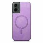 For Motorola Moto G 5G 2024 Retro Magsafe Magnetic PU Back Cover Phone Case(Purple) - 3