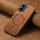 For Motorola Moto G 5G 2024 Retro Magsafe Magnetic PU Back Cover Phone Case(Brown) - 2