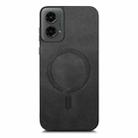 For Motorola Moto G 5G 2024 Retro Magsafe Magnetic PU Back Cover Phone Case(Black) - 3