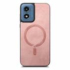 For Motorola Moto G Play 2024 4G Retro Magsafe Magnetic PU Back Cover Phone Case(Pink) - 3