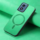 For Motorola Moto G Play 2024 4G Retro Magsafe Magnetic PU Back Cover Phone Case(Green) - 2