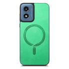 For Motorola Moto G Play 2024 4G Retro Magsafe Magnetic PU Back Cover Phone Case(Green) - 3