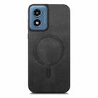 For Motorola Moto G Play 2024 4G Retro Magsafe Magnetic PU Back Cover Phone Case(Black) - 3
