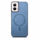 For Motorola Moto G Power 2024 5G Retro Magsafe Magnetic PU Back Cover Phone Case(Blue) - 3