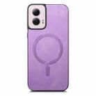 For Motorola Moto G Power 2024 5G Retro Magsafe Magnetic PU Back Cover Phone Case(Purple) - 3