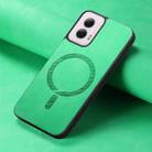 For Motorola Moto G Power 2024 5G Retro Magsafe Magnetic PU Back Cover Phone Case(Green) - 2