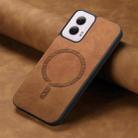 For Motorola Moto G Power 2024 5G Retro Magsafe Magnetic PU Back Cover Phone Case(Brown) - 2