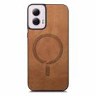 For Motorola Moto G Power 2024 5G Retro Magsafe Magnetic PU Back Cover Phone Case(Brown) - 3