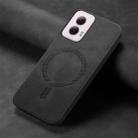 For Motorola Moto G Power 2024 5G Retro Magsafe Magnetic PU Back Cover Phone Case(Black) - 2