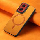 For Motorola Moto G Stylus 5G 2024 Retro Magsafe Magnetic PU Back Cover Phone Case(Yellow) - 2