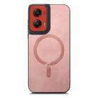 For Motorola Moto G Stylus 5G 2024 Retro Magsafe Magnetic PU Back Cover Phone Case(Pink) - 3