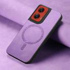 For Motorola Moto G Stylus 5G 2024 Retro Magsafe Magnetic PU Back Cover Phone Case(Purple) - 2