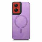 For Motorola Moto G Stylus 5G 2024 Retro Magsafe Magnetic PU Back Cover Phone Case(Purple) - 3