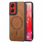 For Motorola Moto G Stylus 5G 2024 Retro Magsafe Magnetic PU Back Cover Phone Case(Brown) - 1