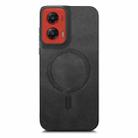 For Motorola Moto G Stylus 5G 2024 Retro Magsafe Magnetic PU Back Cover Phone Case(Black) - 3