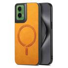 For Motorola Moto G35 Retro Magsafe Magnetic PU Back Cover Phone Case(Yellow) - 1