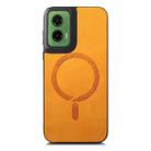 For Motorola Moto G35 Retro Magsafe Magnetic PU Back Cover Phone Case(Yellow) - 2