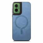 For Motorola Moto G35 Retro Magsafe Magnetic PU Back Cover Phone Case(Blue) - 2