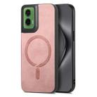 For Motorola Moto G35 Retro Magsafe Magnetic PU Back Cover Phone Case(Pink) - 1