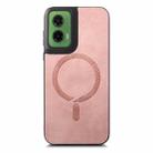 For Motorola Moto G35 Retro Magsafe Magnetic PU Back Cover Phone Case(Pink) - 2