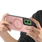 For Motorola Moto G35 Retro Magsafe Magnetic PU Back Cover Phone Case(Pink) - 3