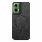 For Motorola Moto G35 Retro Magsafe Magnetic PU Back Cover Phone Case(Black) - 2